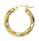 Bijoux D'Or 18ct Gold-Plated Twist Hoop Earrings 135142