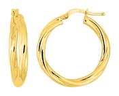Bijoux D'Or 18ct Gold-Plated Twist Hoop Earrings 135143