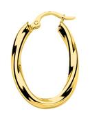 Bijoux D'Or 18ct Gold-Plated Oval Twist Hoop Earrings 135148