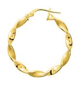 Bijoux D'Or 18ct Gold-Plated Twist Hoop Earrings 135157