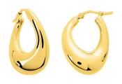 Bijoux D'Or 18ct Gold-Plated Oval Twist Hoop Earrings 135552