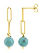 Bijoux D'Or 18ct Gold-Plated Turquoise Drop Earrings 135661
