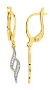 Bijoux D'Or 18ct Gold-Plated CZ Twist Drop Earrings 135824