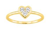 Bijoux D'Or 18ct Gold-Plated CZ Heart Ring 137018.1