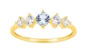 Bijoux D'Or 18ct Gold-Plated Aqua CZ Ring 137028.6