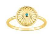 Bijoux D'Or 18ct Gold-Plated Turquoise Lacquer Ring 137126