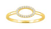 Bijoux D'Or 18ct Gold-Plated Oval CZ Ring 137155