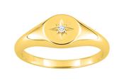 Bijoux D'Or 18ct Gold-Plated Ladies CZ Signet Ring 137156