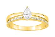 Bijoux D'Or 18ct Gold-Plated Pear CZ Ring Set 137160