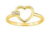 Bijoux D'Or 18ct Gold-Plated Heart CZ Ring 137171