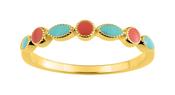 Bijoux D'Or 18ct Gold-Plated Turquoise &amp; Orange Ring 137751