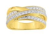 Bijoux D'Or 18ct Gold-Plated CZ Criss Cross Ring 137881