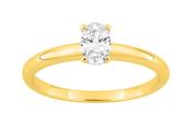 Bijoux D'Or 18ct Gold-Plated Oval CZ Stacking Ring 137942