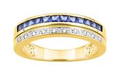 Bijoux D'Or 18ct Gold-Plated Sapphire CZ Band Ring 137943.2 image