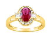 Bijoux D'Or 18ct Gold-Plated Ruby CZ Cluster Ring 137956.3