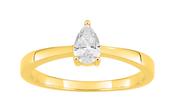 Bijoux D'Or 18ct Gold-Plated Pear CZ Stacking Ring 137999