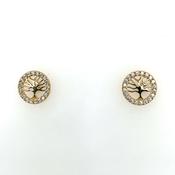 9ct Gold CZ Tree of Life Stud Earrings GEZ755 image