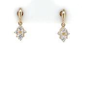 9ct Gold CZ Dainty Drop Earrings GEZ798 image