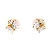 9ct Gold CZ Pear Marquis Stud Earrings GEZ757 image