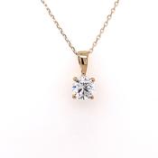 9ct Gold 5mm CZ Solitaire Pendant GPZ394 image