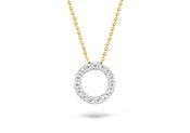 Blush Necklace 3065BZI - 14k Yellow and white gold Circle with zirconia D image
