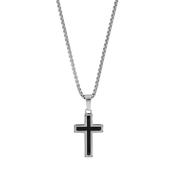 Men's Steel &amp; Black Cross 317721 image