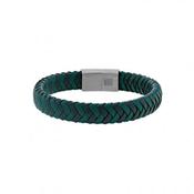 Men's Green Plaited Leather Bracelet 318699V image