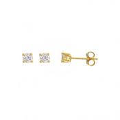 Bijoux D'Or 18ct Gold-Plated CZ Studs 4mm 3230014