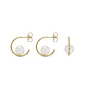 Bijoux D'Or 18ct Gold-Plated Majorica Pearl Hoops  8mm 323118 image