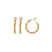 Bijoux D'Or 18ct Gold-Plated Twisted Hoops 25mm 32316925 image