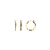 Bijoux D'Or 18ct Gold-Plated CZ Hoops 18mm 323201
