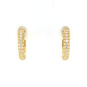 Silver Gold-plated CZ Huggie Hoop Earrings SE3253/G