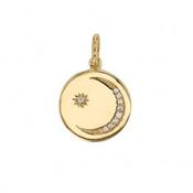 Bijoux D'Or 18ct Gold-Plated CZ Moon &amp; Star Pendant 326779