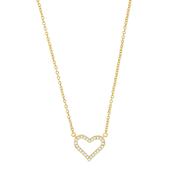 Bijoux D'Or 18ct Gold-Plated CZ Heart Necklace 40+4 cm 327142 image