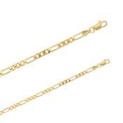 Bijoux D'Or 18ct Gold-Plated Figaro 1x3 Chain 50cm 327265 image