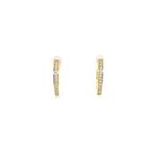 Gold-plated Silver 16mm CZ Channel-set Huggie Hoop Earrings SE3312/G image