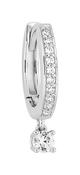 Silver CZ Droplet Single Hoop Earring 335089.1U image