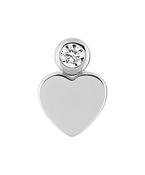 Silver CZ Heart Single Stud Earring 335766.1U image