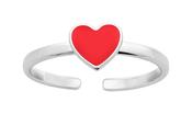 Silver Red Heart Child's Ring 337828R