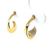 Silver Gold-plated CZ Fancy Hoop Earrings SE3401