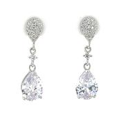 Sterling Silver CZ  Drop Earrings SE3459