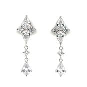 Sterling Silver CZ  Drop Earrings SE3490