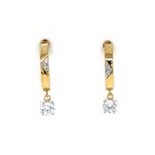 Silver Gold-plated CZ Fancy Hoop Earrings SE3524