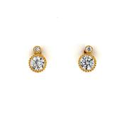 Gold-plated Silver CZ Stud Earrings SE3539 image