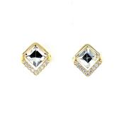 Silver Gold-plated CZ Stud Earrings SE3583/G