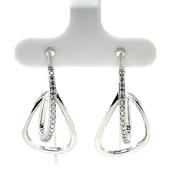 Sterling Silver CZ Fancy Loop Hoop Earrings SE3608