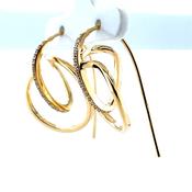 Sterling Silver Gold-plated CZ Fancy Loop Hoop Earrings SE3617/G