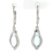 Sterling Silver Opal CZ Teardrop Earrings SE3622