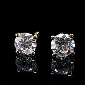 9ct Yellow Gold Lab Grown 2.00ct Diamond Stud Earrings DE131 image