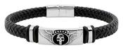 Men's Leather Bracelet Black Winged Skull 433934 image